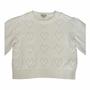 Crewcuts Cream Heart Design Sweater